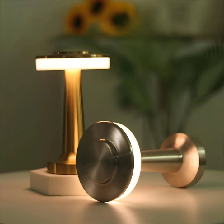 Table Lamp Cordless Metal Rechargeable Dimmable LED Light