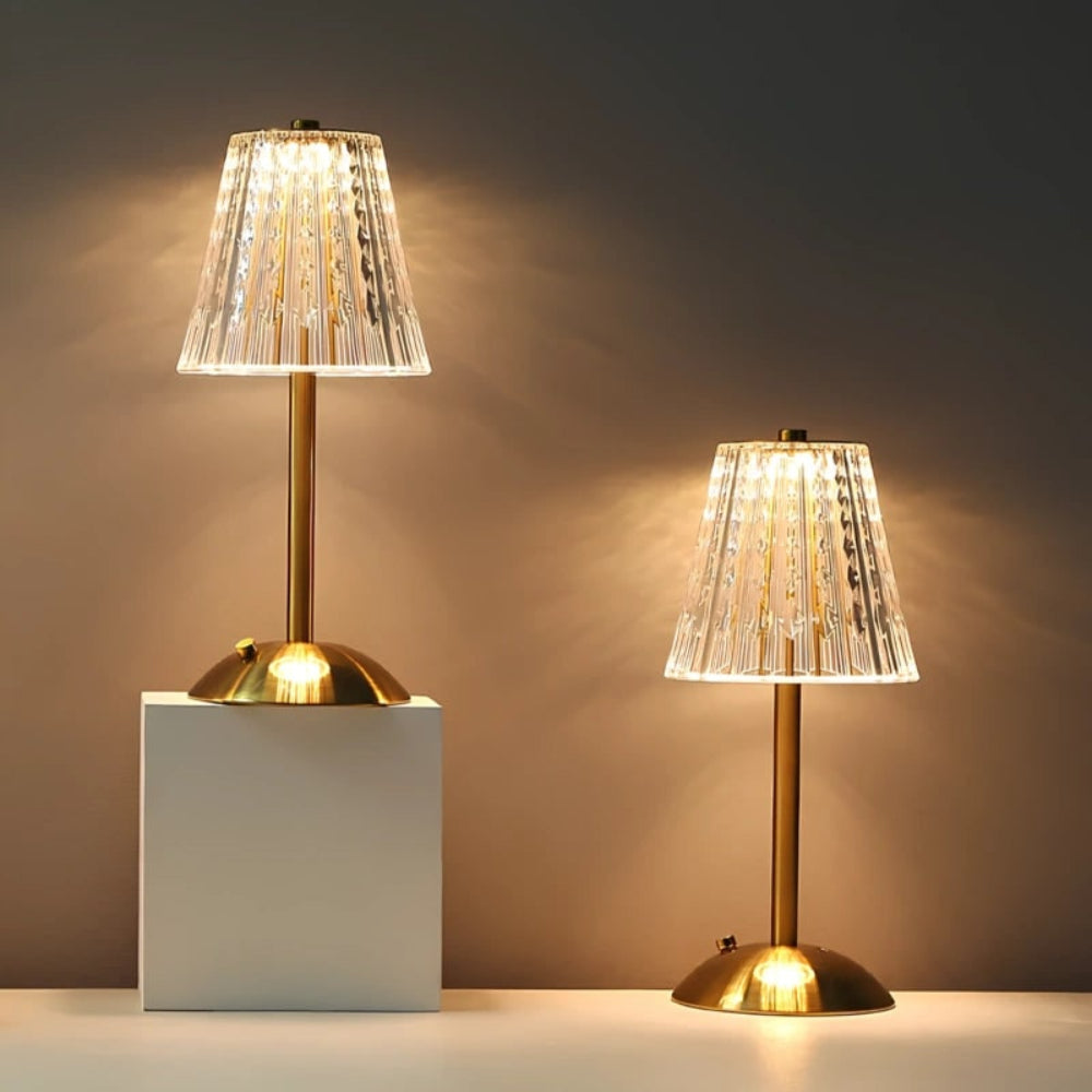 Table Lamp Crystal Cordless Rechargeable Dimmable LED Light