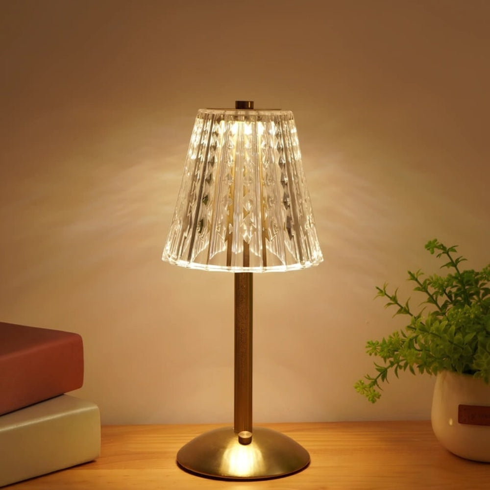 Table Lamp Crystal Cordless Rechargeable Dimmable LED Light