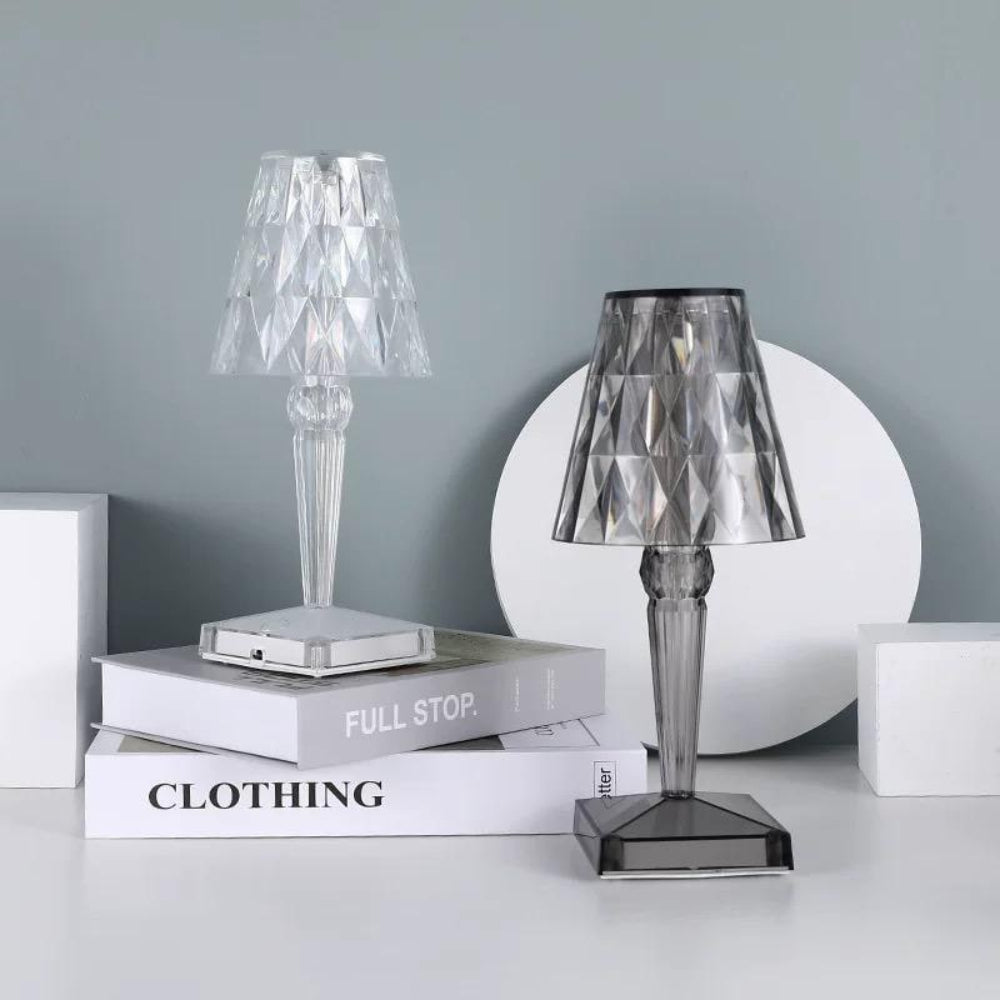 Table Lamp Crystal Rechargeable Touch Dimmable LED Light
