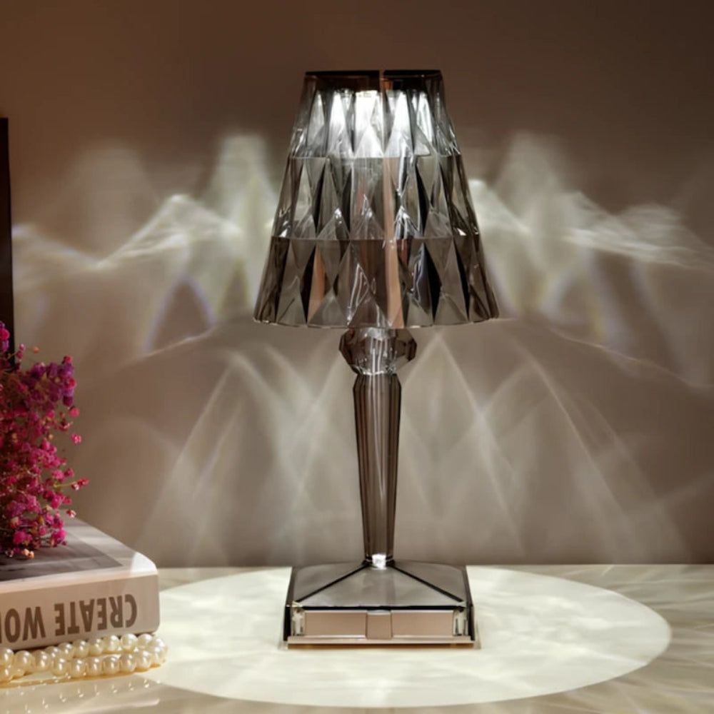 Table Lamp Crystal Rechargeable Touch Dimmable LED Light