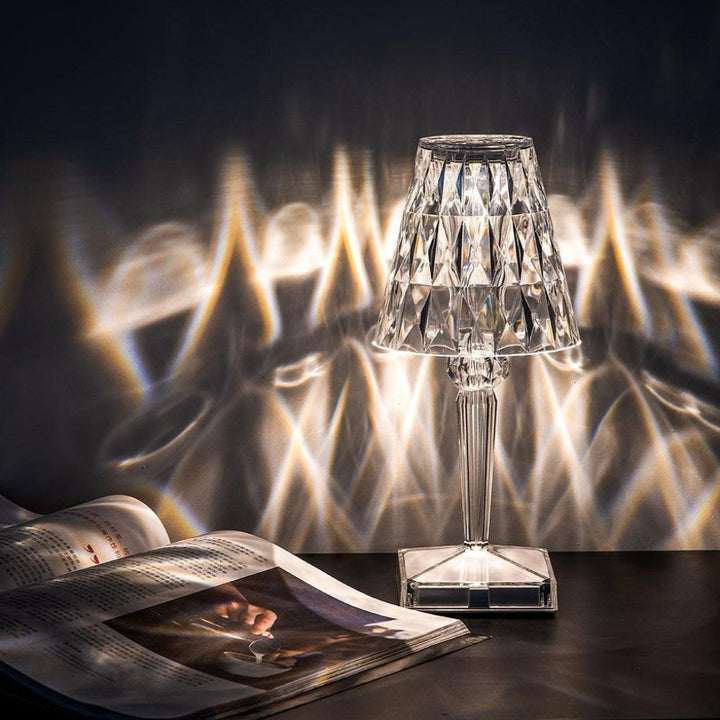 Table Lamp Crystal Rechargeable Touch Dimmable LED Light