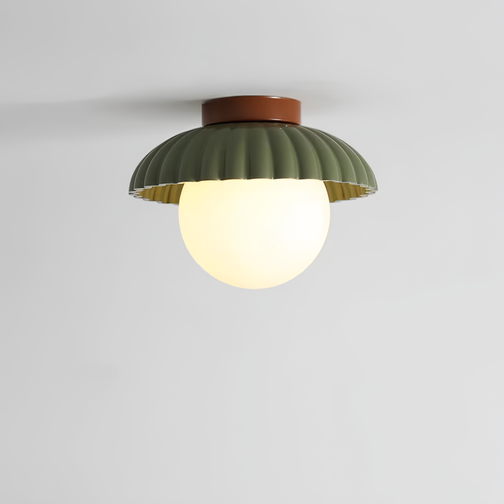 Iron Hallway Ceiling Light | Modern Glass &amp; Metal Flush Mount