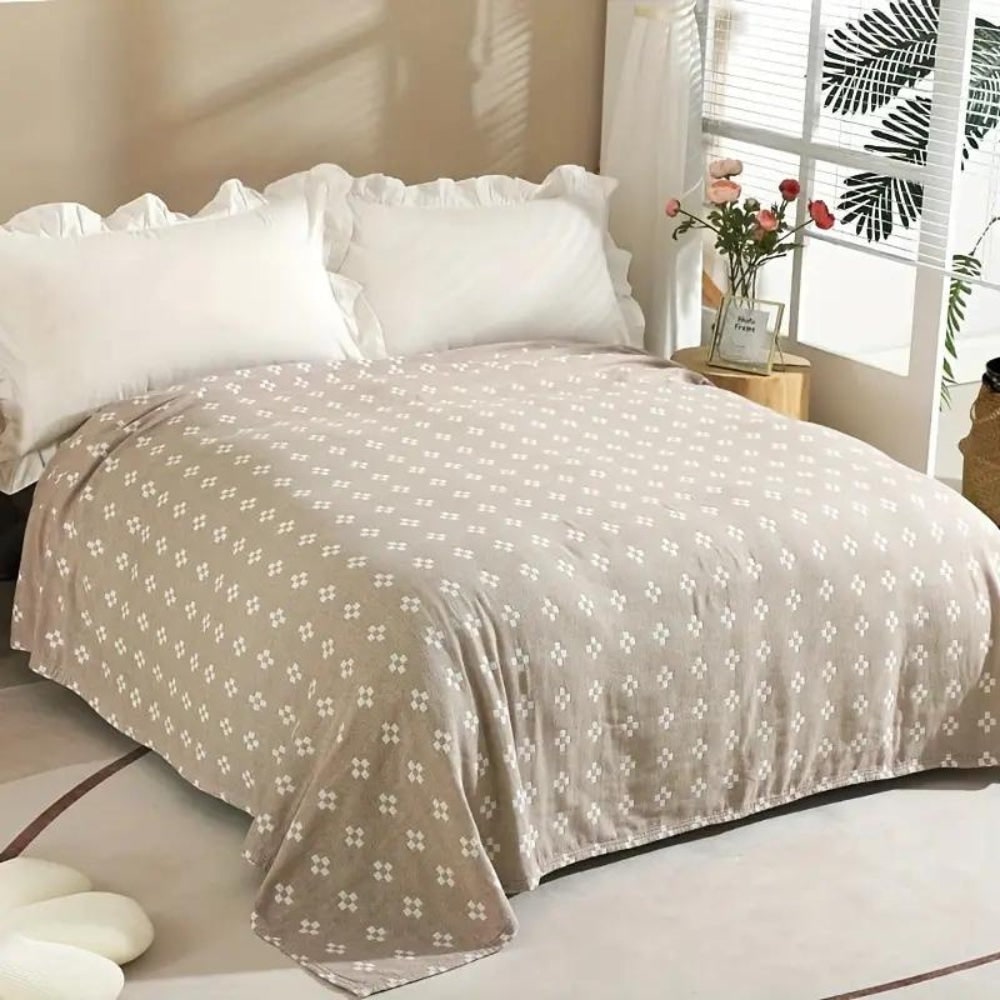 Throw Blanket Cotton Blanket Fluffy Geometric Pattern