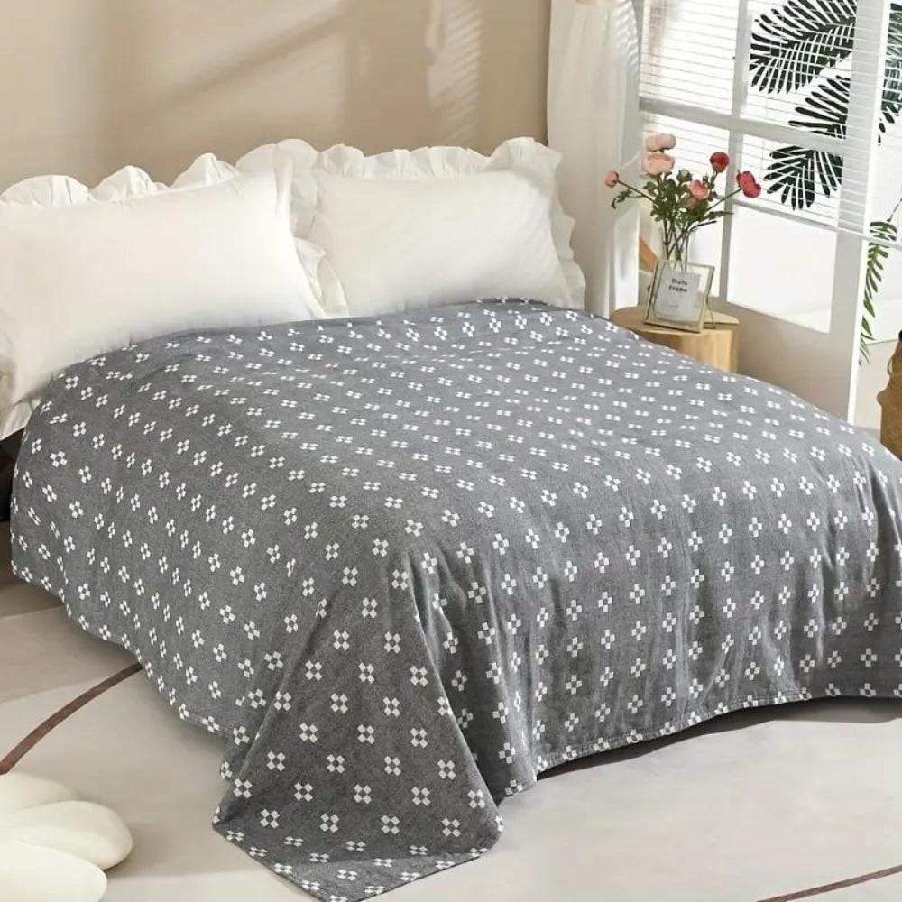 Throw Blanket Cotton Blanket Fluffy Geometric Pattern