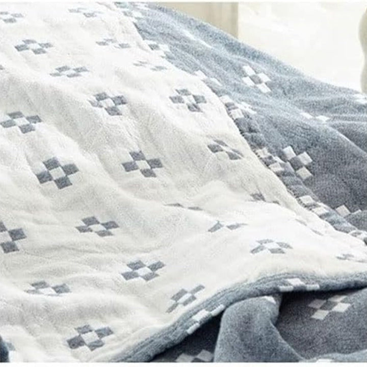 Throw Blanket Cotton Blanket Fluffy Geometric Pattern