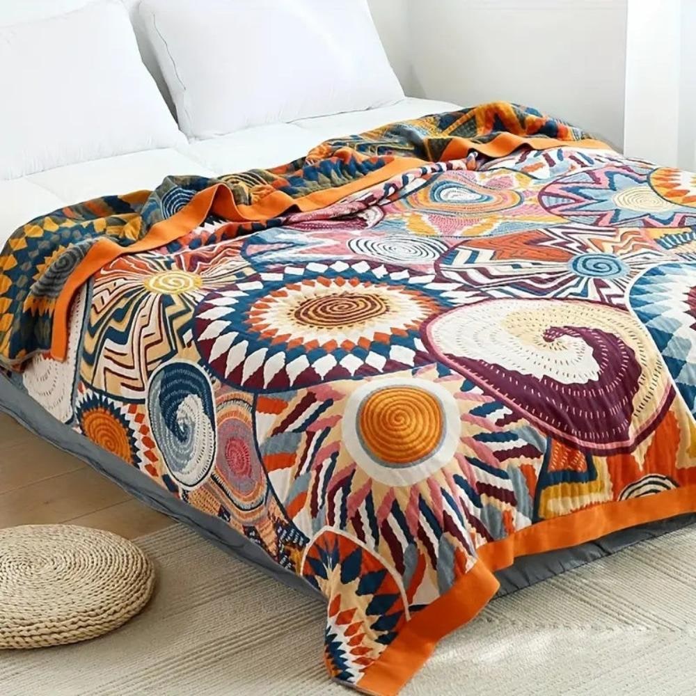 Throw Blanket Cotton Fluffy All Season Decorative Bedding