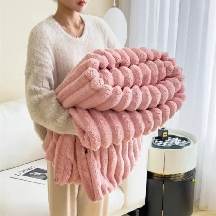 Throw Blanket Cozy Plush Soft Textured Oversized