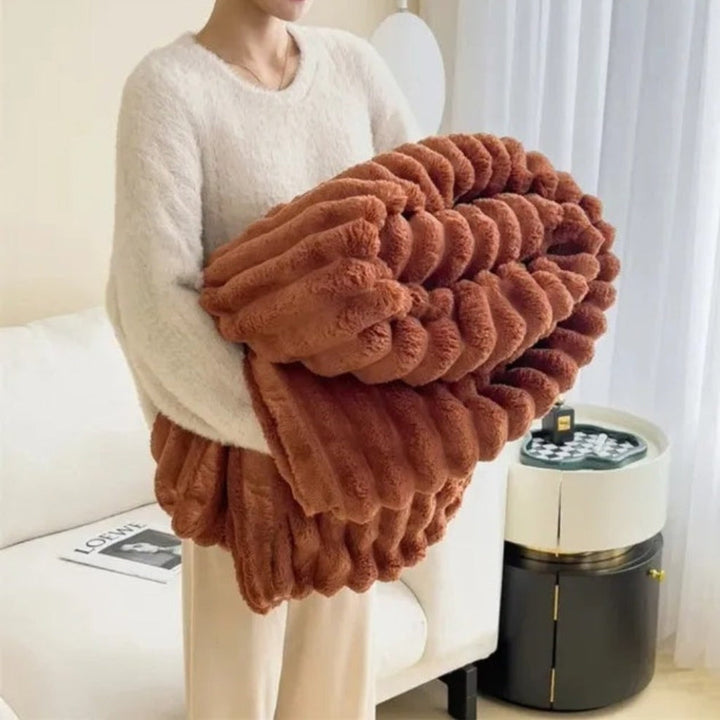 Throw Blanket Cozy Plush Soft Textured Oversized