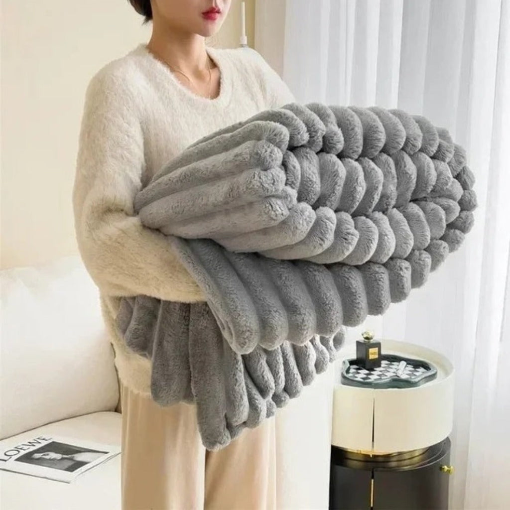 Throw Blanket Cozy Plush Soft Textured Oversized