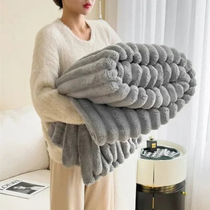 Throw Blanket Cozy Plush Soft Textured Oversized