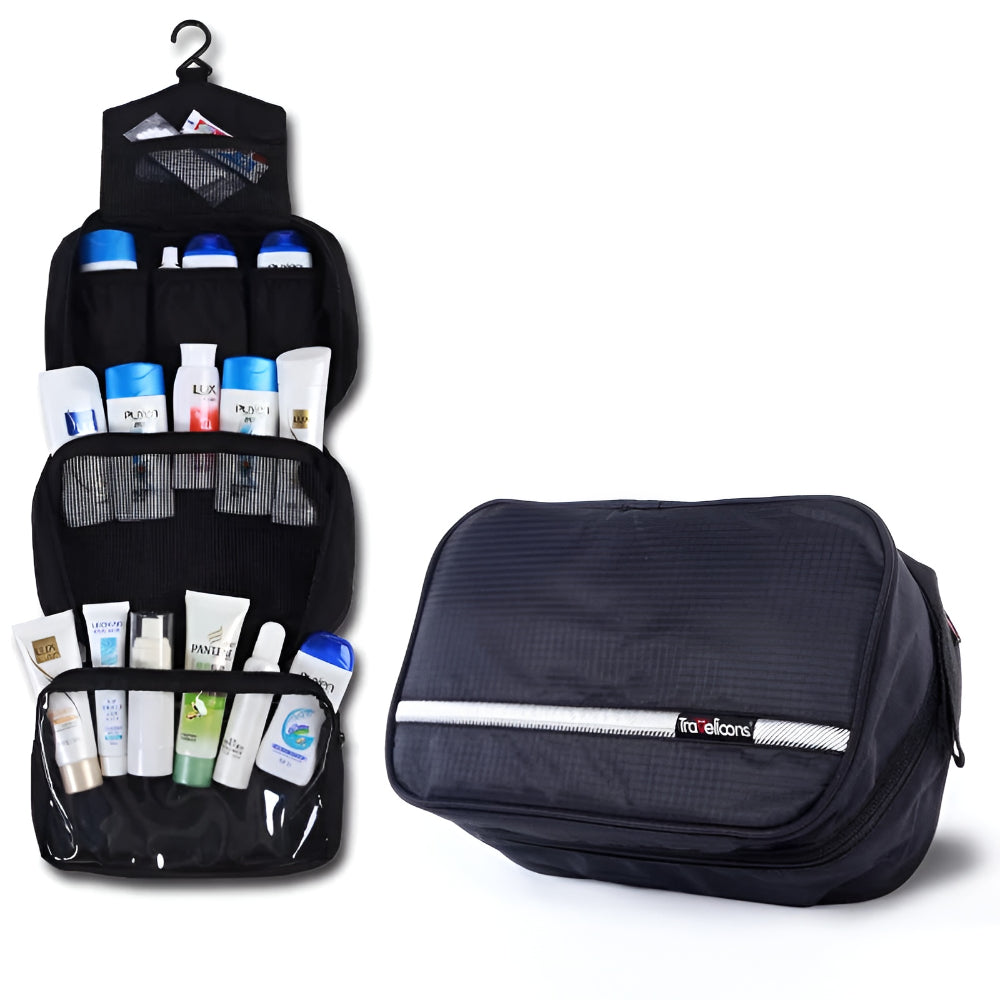 Toiletry Bag Travel Cosmetic Bag Hanging Zip Pocket Handle