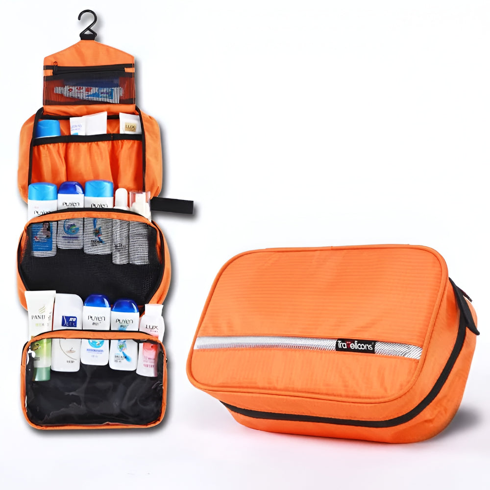 Toiletry Bag Travel Cosmetic Bag Hanging Zip Pocket Handle