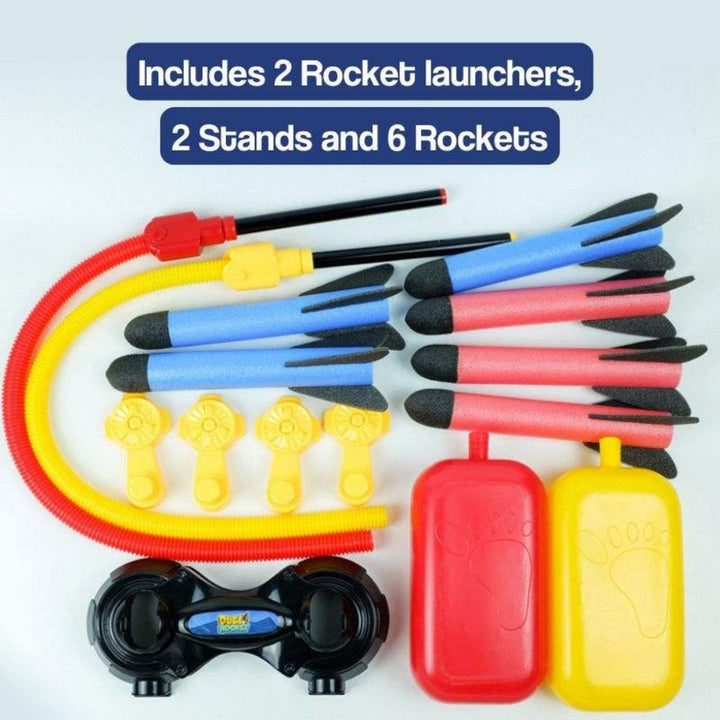 Toy Rocket Launcher Outdoor Fun Dual Action Playset