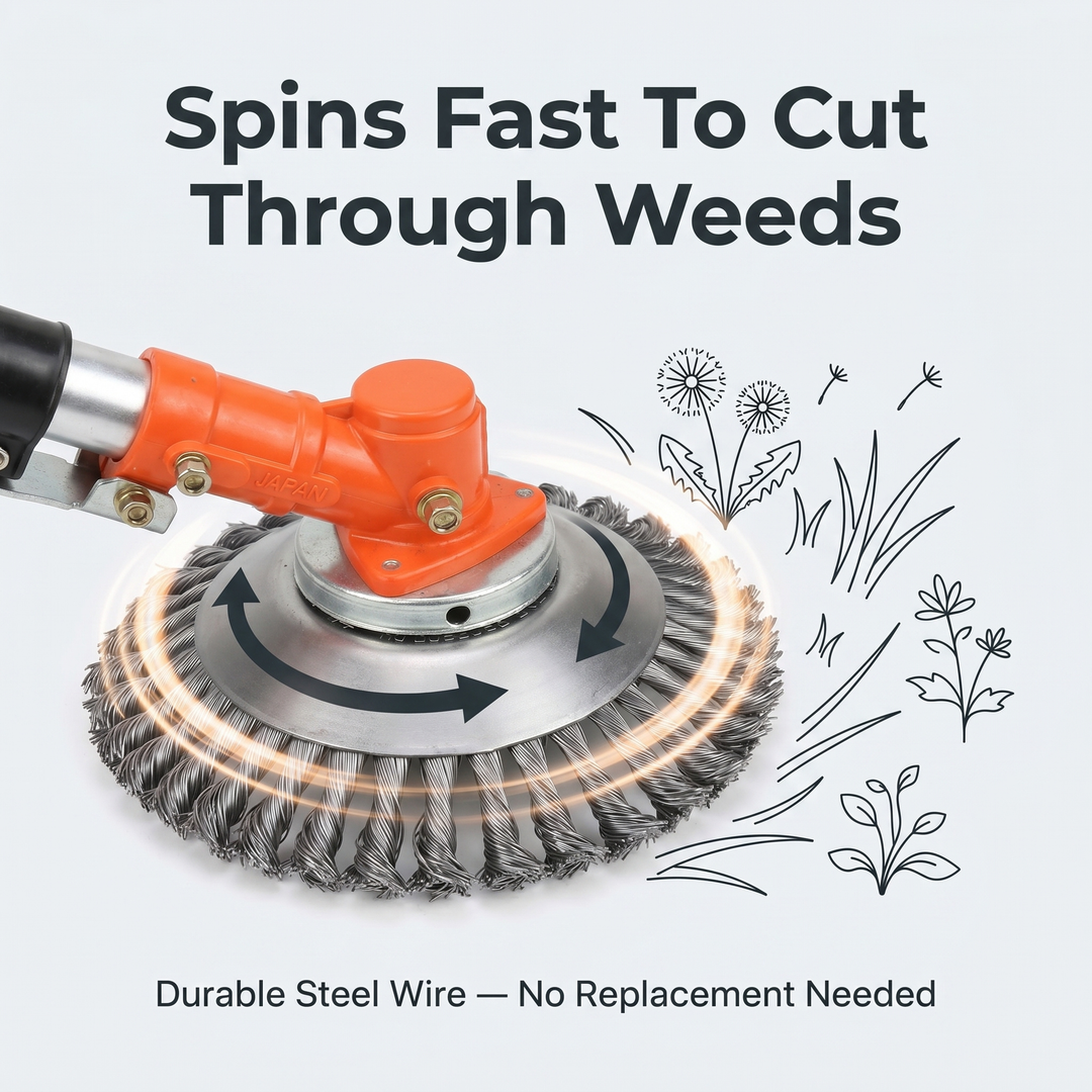 Trimmer Attachment Weed Removal Durable Carbon Steel Design