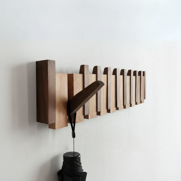 Wall Mounted Coat Rack Wooden Modern Design