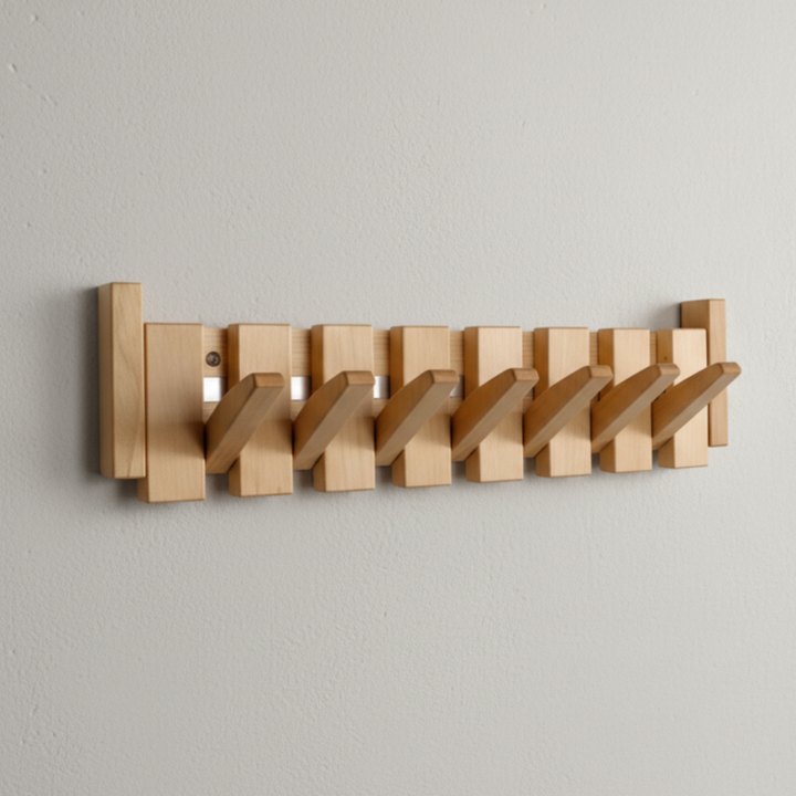 Wall Mounted Coat Rack Wooden Modern Design