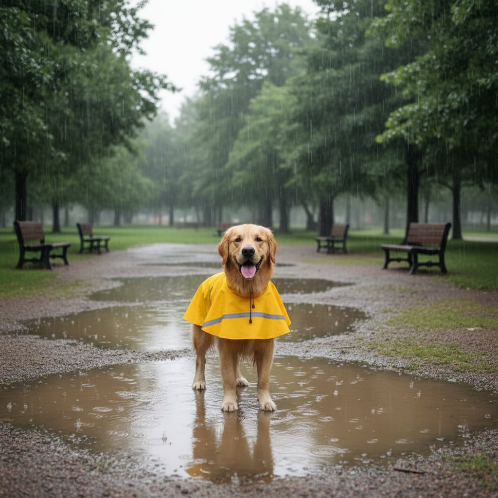 Waterproof Dog Raincoat Adjustable Hooded Design Pet Raincoat
