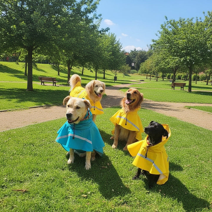 Waterproof Dog Raincoat Adjustable Hooded Design Pet Raincoat