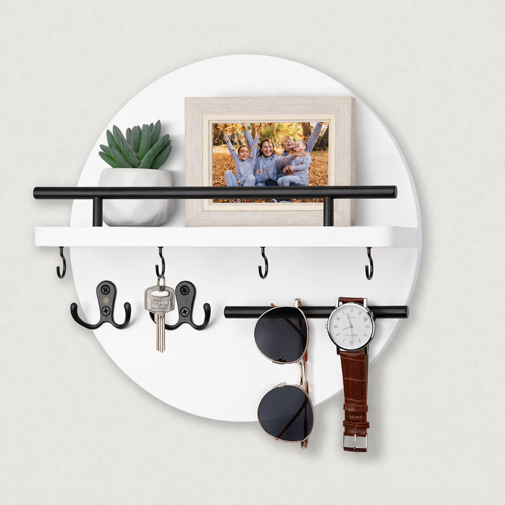 Round Wooden Key Holder | Stylish &amp; Eco-Friendly Wall Organiser