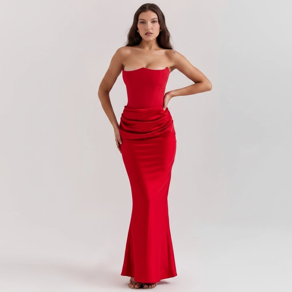 Womens Formal Dress Corset Evening Gown