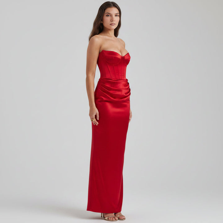 Womens Formal Dress Corset Evening Gown