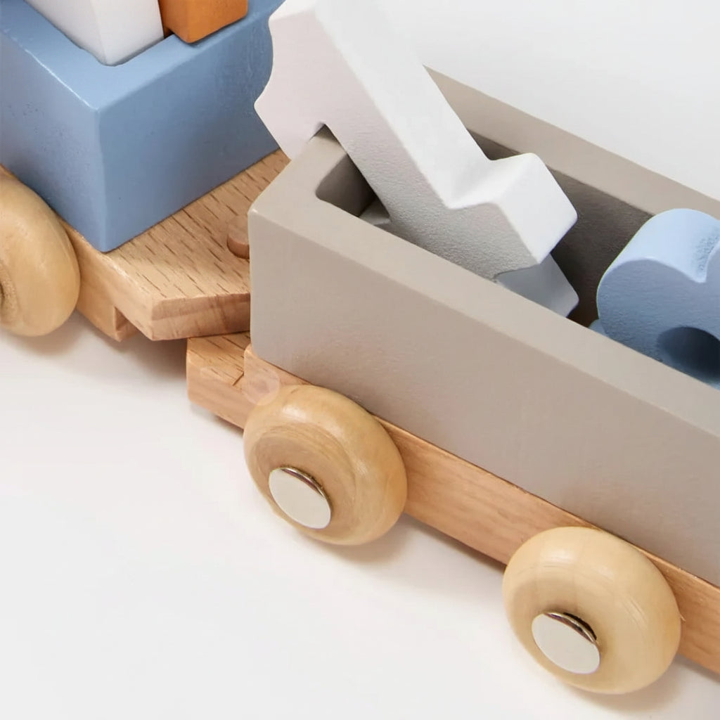 Wooden Train Set Fine Motor Skills Toy Interactive Learning