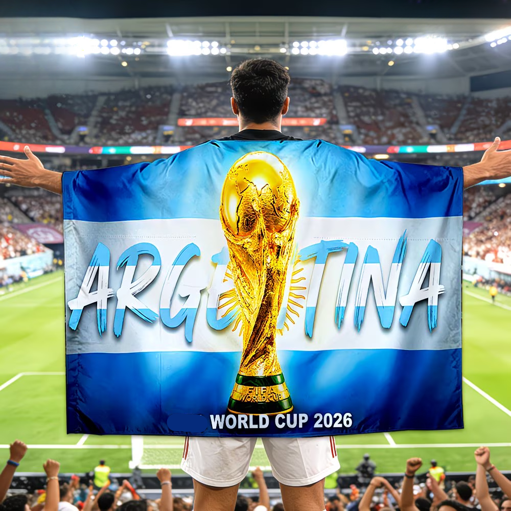 World Cup Argentina Flag Banner Fan Cape Soccer