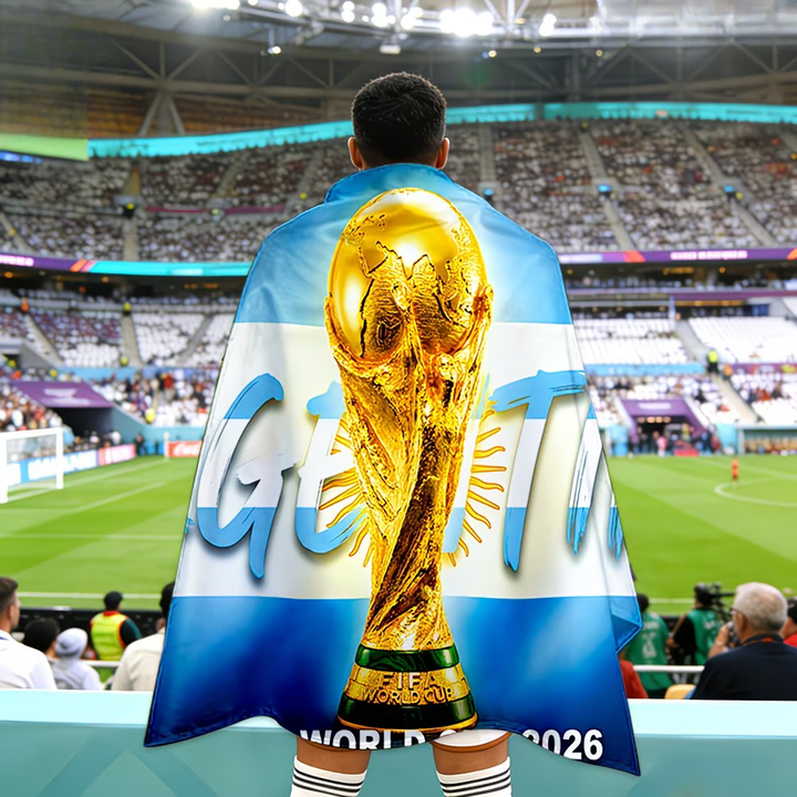 World Cup Argentina Flag Banner Fan Cape Soccer