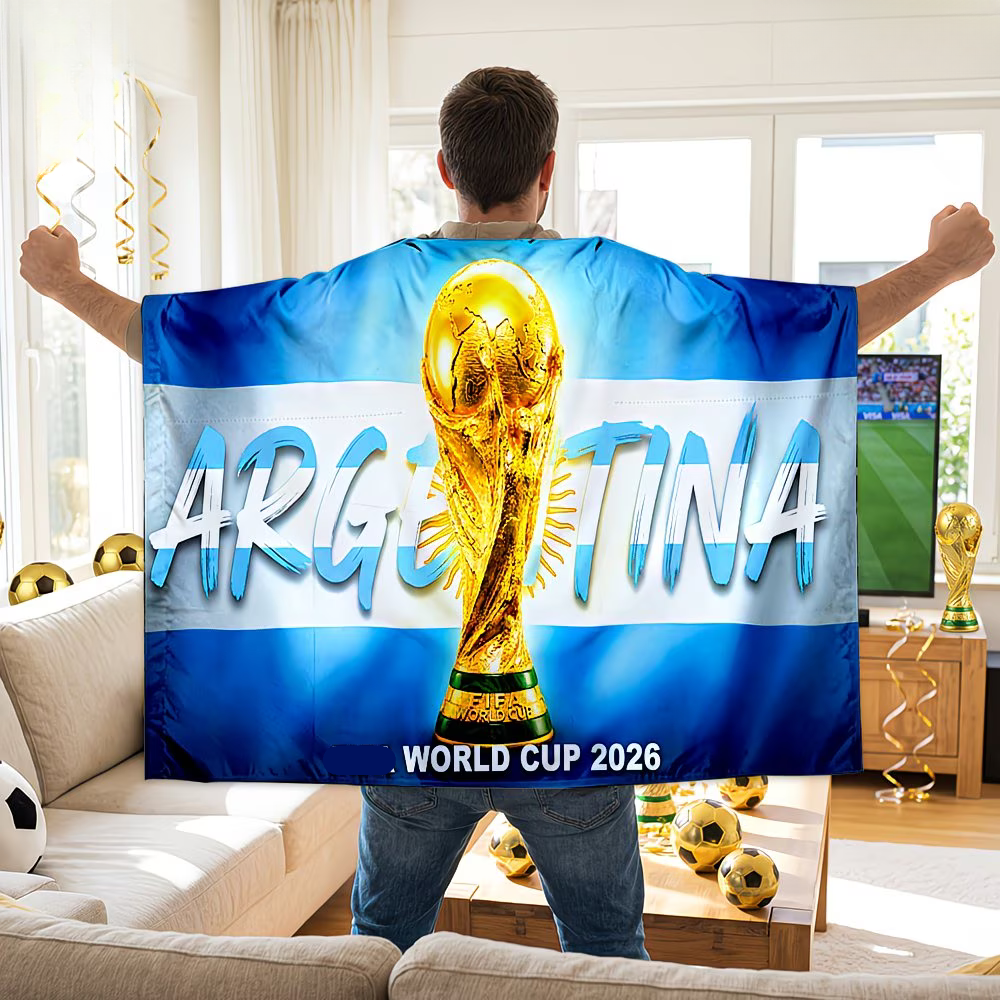 World Cup Argentina Flag Banner Fan Cape Soccer