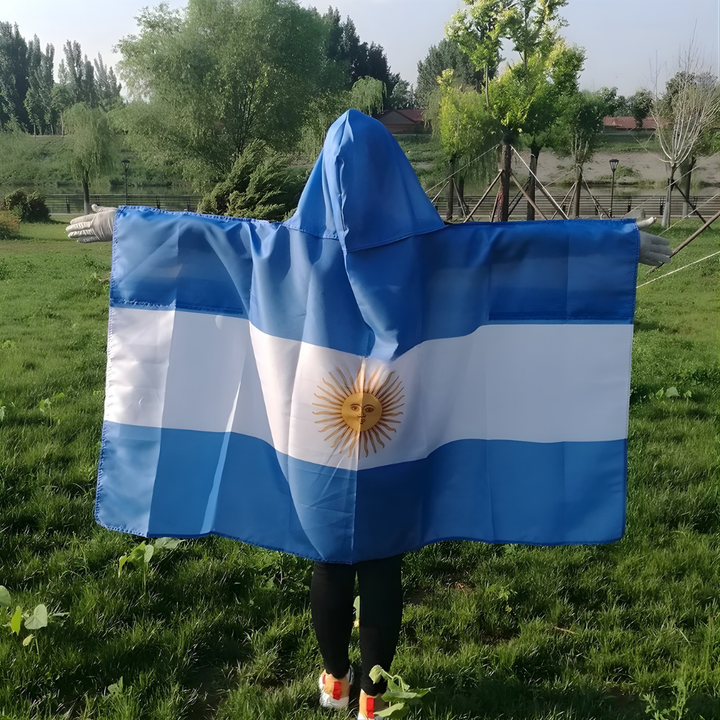 World Cup Argentina Flag Cape Hooded