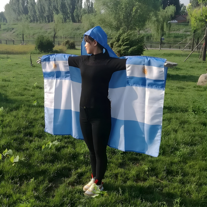 World Cup Argentina Flag Cape Hooded