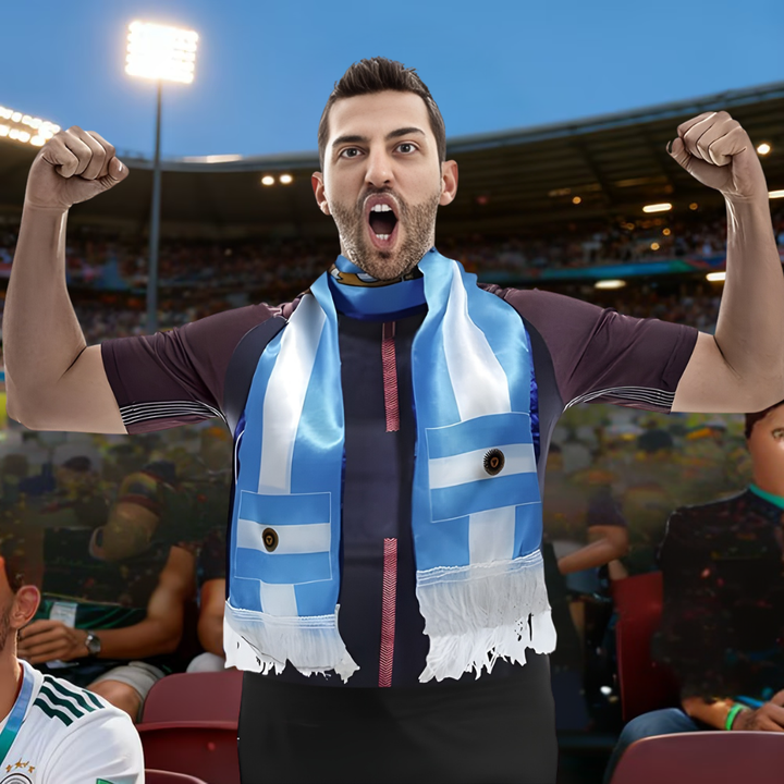 World Cup Argentina Flag Soccer Scarf Double Sided Sports Scarf