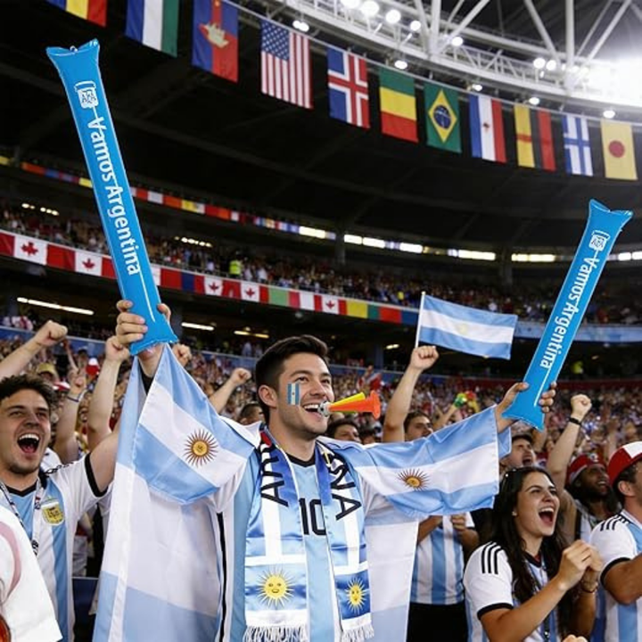 World Cup Argentina Flag Soccer Scarf Thunder Sticks