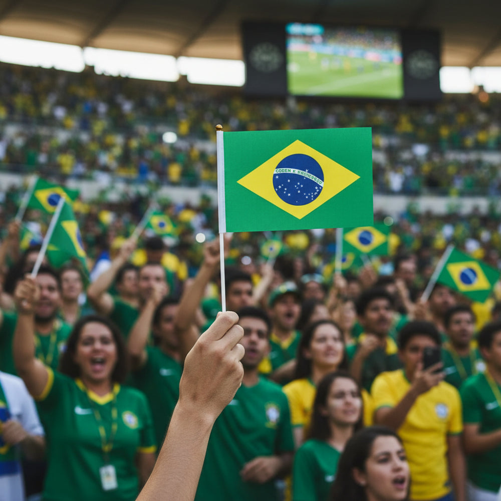 World Cup Brazil Flag Hand Waving Mini Party