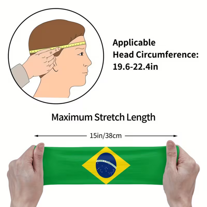 World Cup Brazil Flag Sports Headband Soccer Sweatband