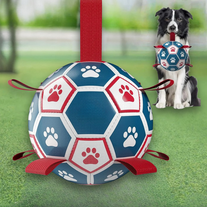 World Cup Interactive Dog Toy Durable Ball Mesh Rope Grip
