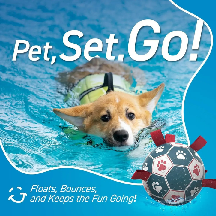 World Cup Interactive Dog Toy Durable Ball Mesh Rope Grip