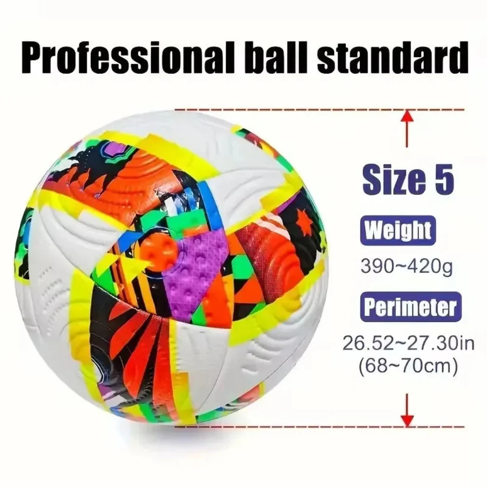 colourful Size 5 Soccer Ball PU Football Training Outdoor Play